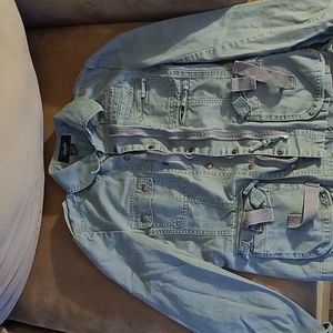 Army green jean angel brand jacket